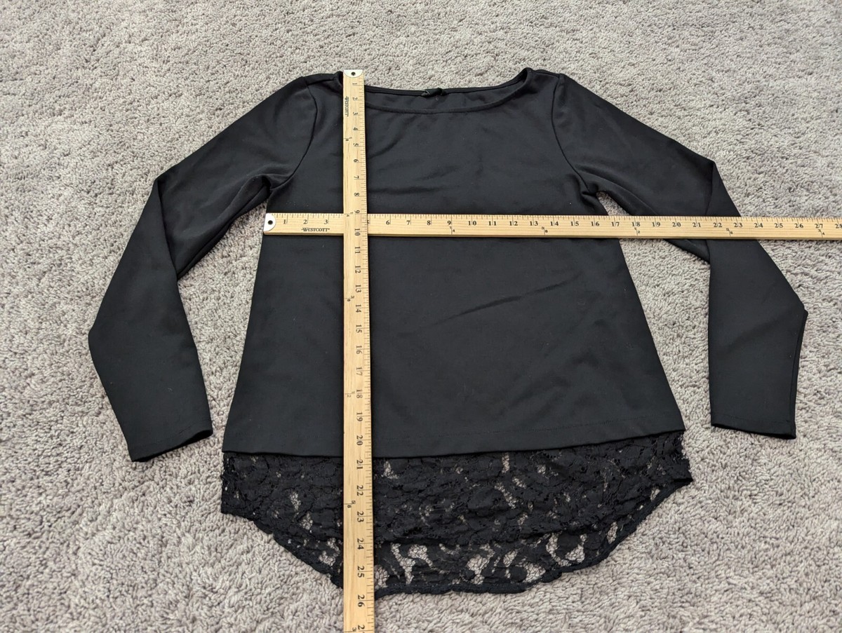 Ann Taylor Blouse Womens Small Boat Neck Black Lace Casual | eBay