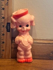Vintage RUTH E NEWTON Puppy Dog Hot Pink Sailor Sun Rubber Co Squeaker Toy RARE