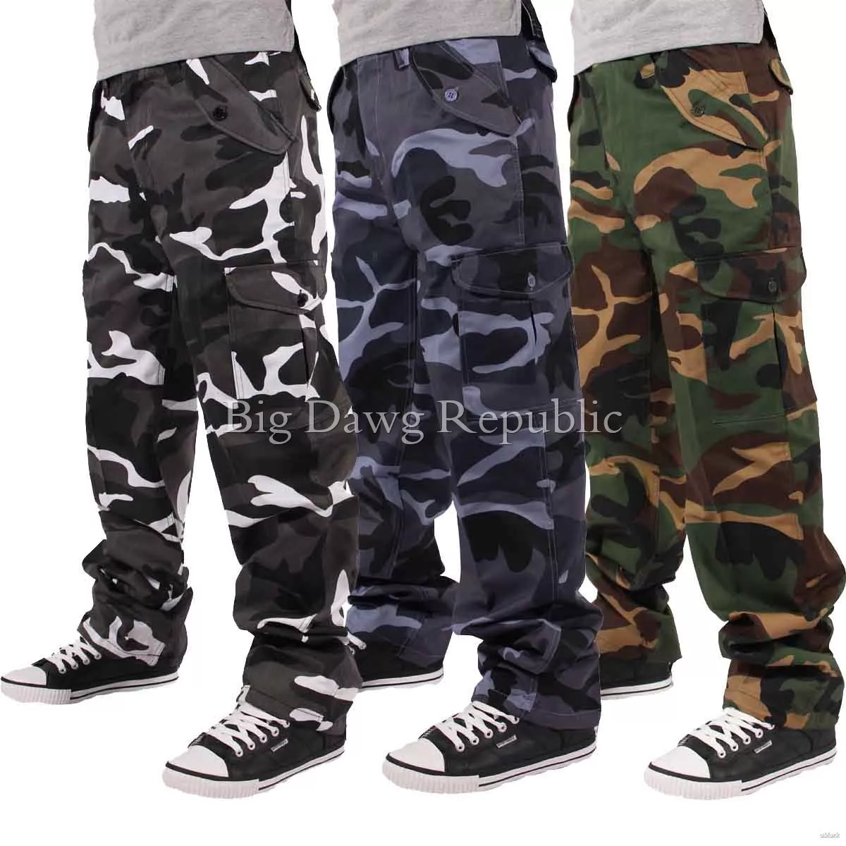 Aerotec Mens Camo Cargo Combat Pants Military Workwear Army Trousers