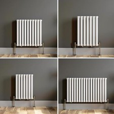 Horizontal White Designer Oval Column Radiators Double Single Central Heating