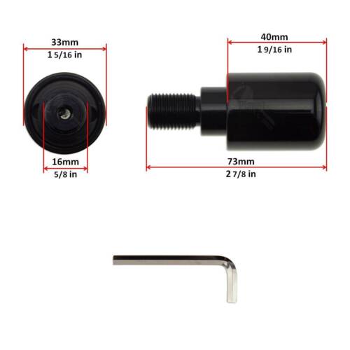 Barra de mango antivibración negra extremo para Yamaha FZ MT FJ 07 09 tapa deslizante de peso - Imagen 2 de 3