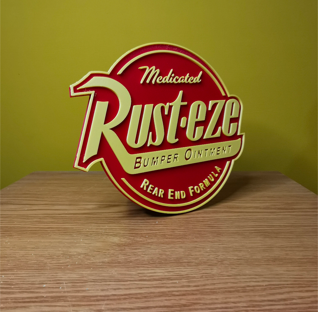 Rusteze Logo Disney Pixar Cars Rust Eze Logo Ladies White T Shirt,