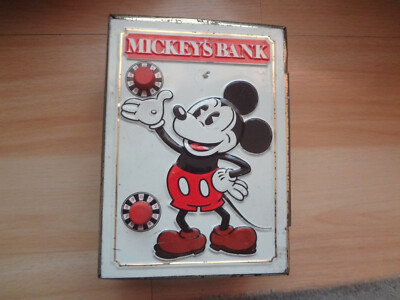 Disney - Mickey's Bank - Tin Safe -1978 - Fricke & Nacke Western
