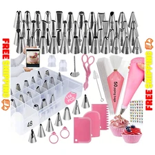 116pcs Cake Decorating Tool Piping Tips, Bags, Icing Baking Tools DIY Cake Décor