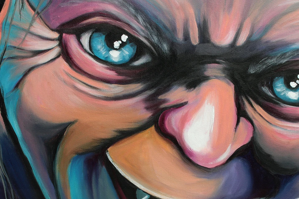 NOVAARTE Abstrakte Malerei Acryl Bild Gemälde Mann Kunst Modern Gollum ORIGINAL - Bild 2 von 4