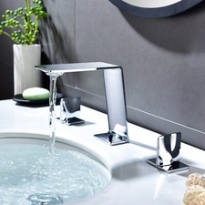 Grifo de ba o extendido 2 manijas 3 orificios Lavabo Vanity Sink Faucet