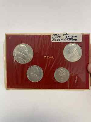 RARE 1950 Vatican MCML 4 Coin Set Pivs XII Pont Max Mint Set