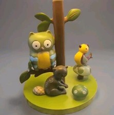 Lambs And Ivy Woodland Nursery Lamp Owl Bird Beaver Mushrooms/Green 12" EUC