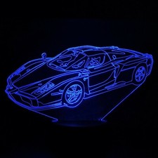 Lampe LED RGB voiture de course multicolore décoration cadeau ferrari supercar