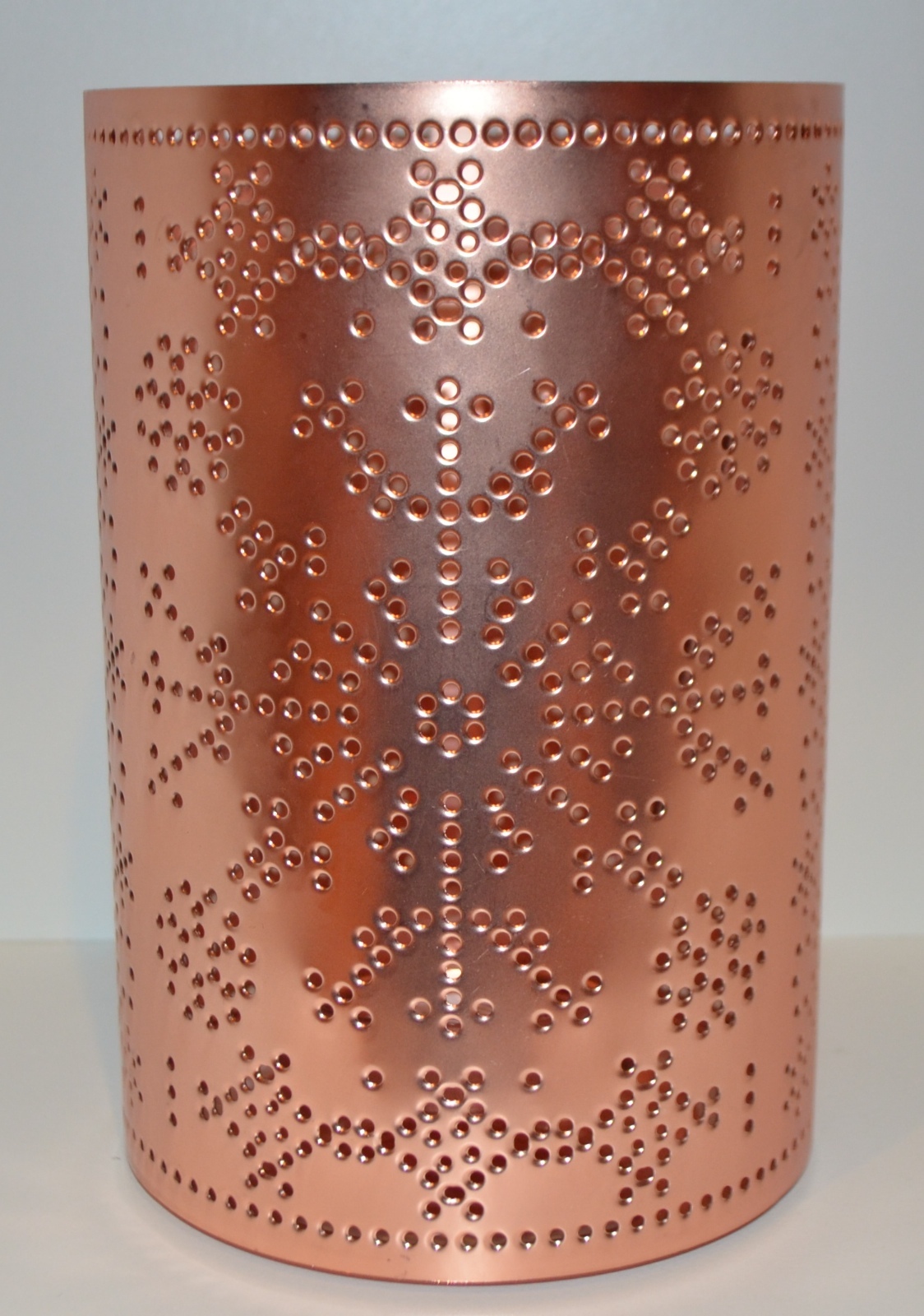 BATH BODY WORKS COPPER HURRICANE METAL SMALL CANDLE HOLDER SLEEVE LUMINARY NEW