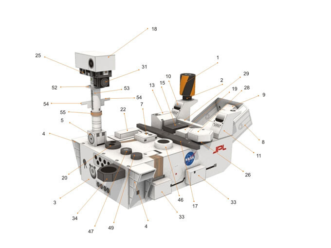 DIY 1/11 1/20 NASA Curiosity Mars Exploration Rover 3D Paper Model Puzzle Kit