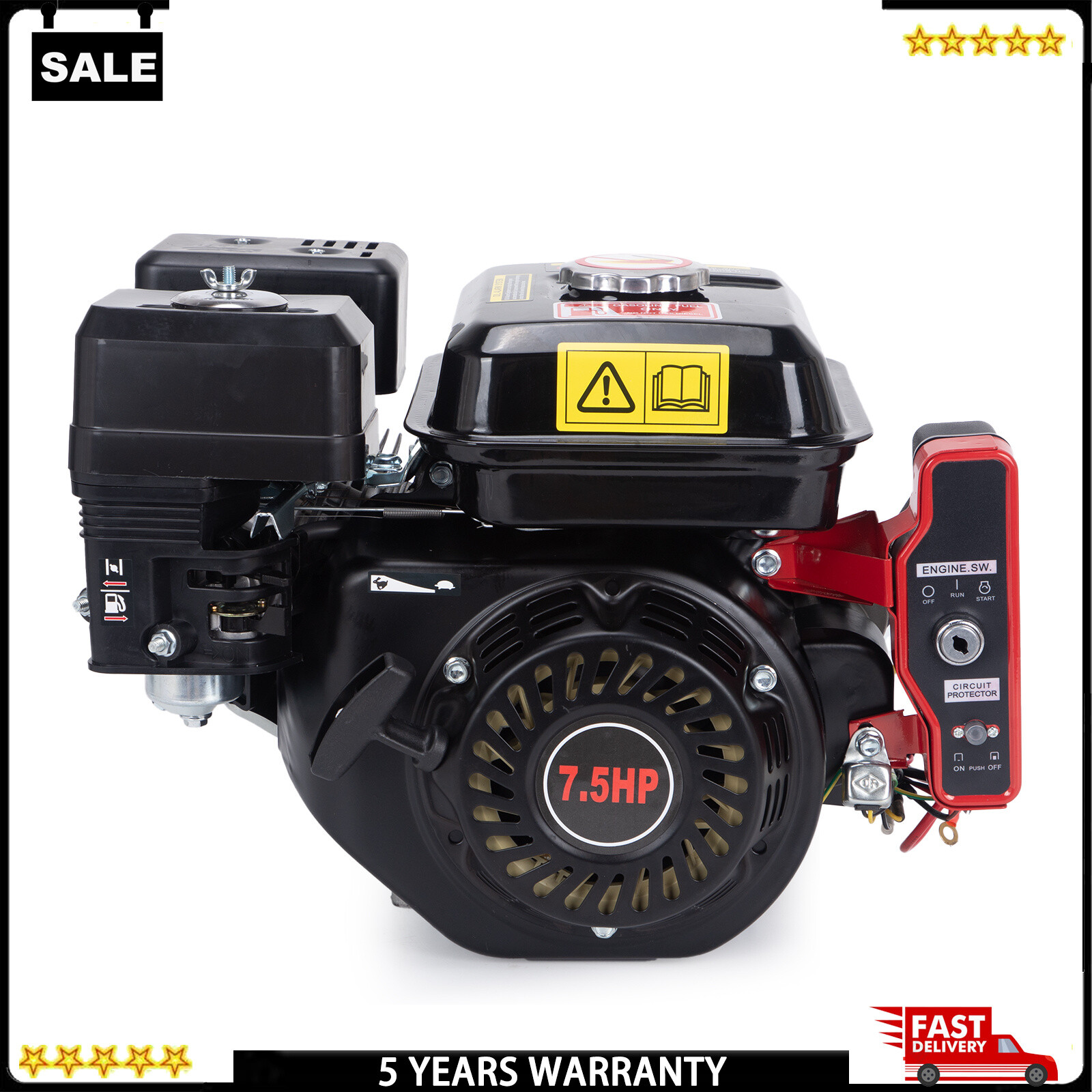 7.5HP 4-Stroke Electric Start Horizontal Engine  212CC Go Kart Gas Engine Motor