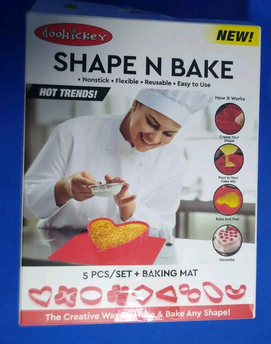 DOOHICKEY SHAPE 'N' BAKE (INCLUDES 5 PC SET and BAKING MAT) - NIB