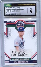 2022 Stars & Stripes USA AUTOGRAPH Black 78/125 COLE KIRSCHSIEPER Illinois CSG 9