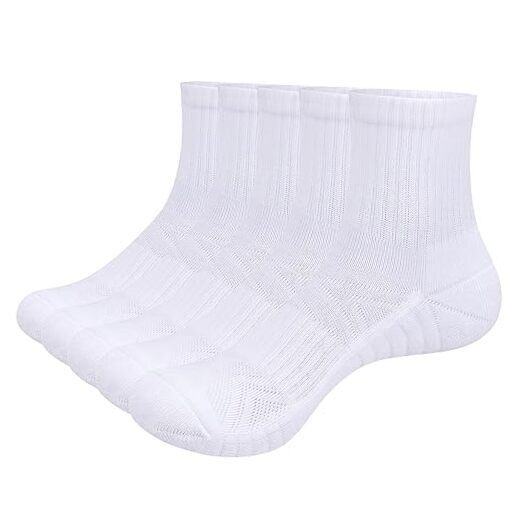 Mens Golf Tennis Training Athletic Ankle Socks Moisture Wicking 9-11 White