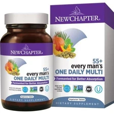 🌞 New Chapter One Daily Every Man's Multi-Vitamin 55+ Qty 48 Tablets Exp 09/26