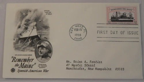 FDC 3192 Remember the Maine February 15 1998 Key West Florida