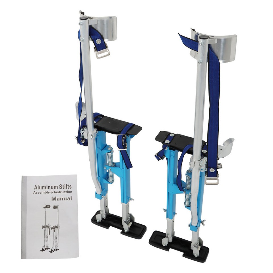 Pair Of Aluminium Drywall Stilts Tool 18" 30" Adjustable For Painting