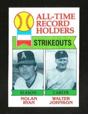 1979 Topps BASEBALL #417 NOLAN RYAN/WALTER JOHNSON ALL TIME STRIKEOUTS NM (SB3)