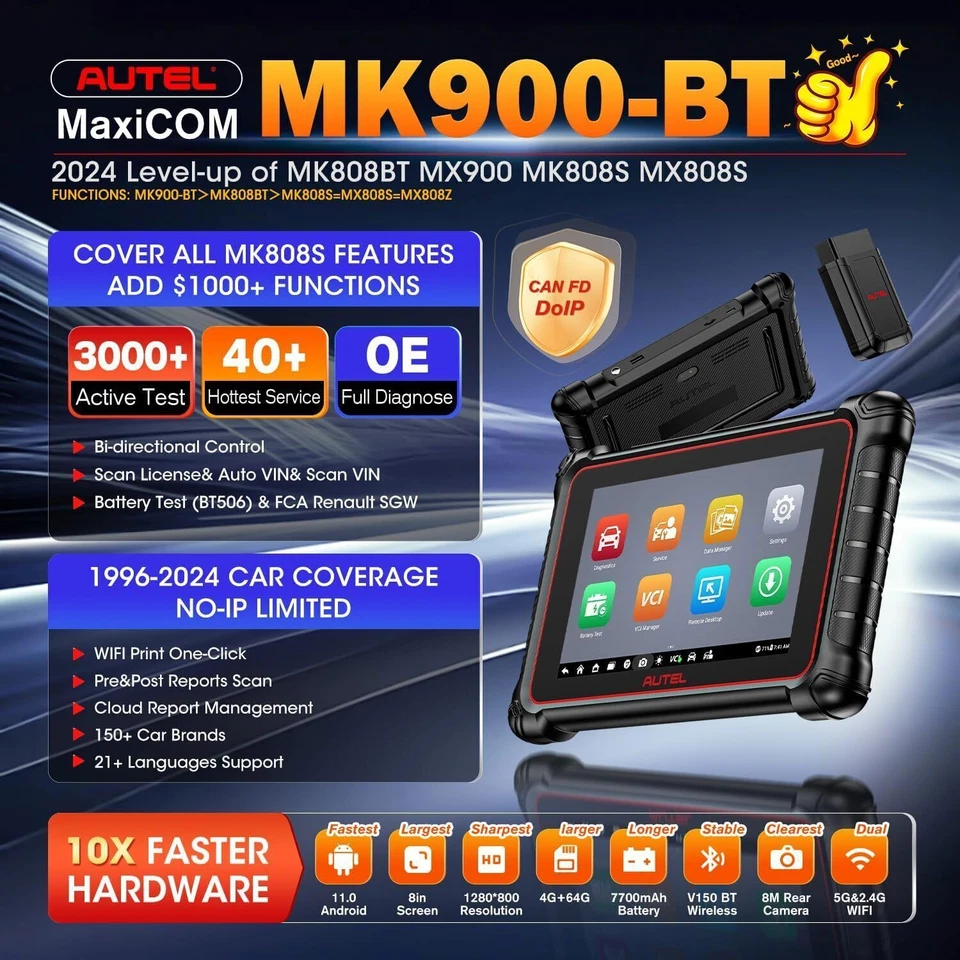 2025 Autel MaxiCOM MK900BT PRO Auto Diagnostic Scanner Tool Up of MK900, MX900 - Image 4 of 4
