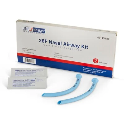 LINE2design Nasopharyngeal 28F(Nasal) Airway Kit - Airway Management Kit 2 Pack
