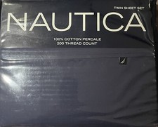 Nautica Cotton Percale 200 Thread Count In Solid Blue