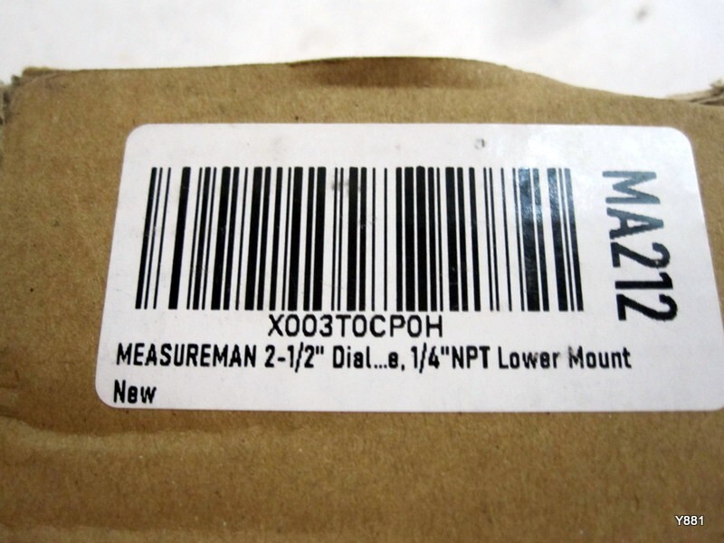 MEASUREMAN 2-1/2" Dial Size 0-1000PSI/7000PKA 304 stainless steel case