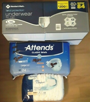 Disposable Men & Unisex Adult Protective Underwear Lot #1 Sz L/XL Fits 38''-58''