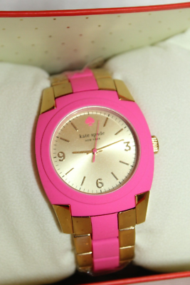 NEW! NIB KATE SPADE NEW YORK Gold Aster Bazooka Pink SKYLINE 