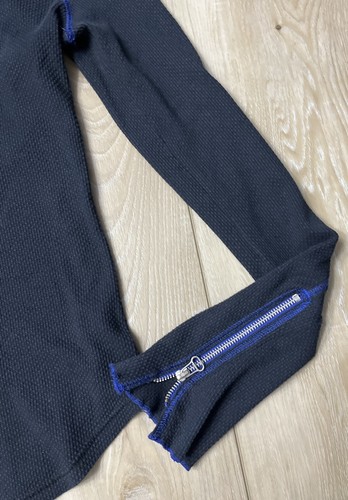 Top termico Free People zip it polsino manica lunga cuciture a contrasto nero taglia M - Foto 3 di 7