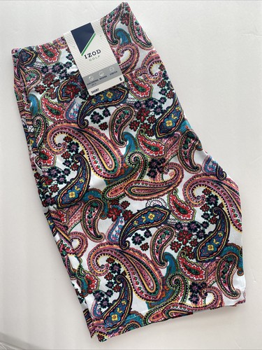 New Izod Golf Women’s Shorts Size 8 Paisley Bermuda White - Picture 5 of 9