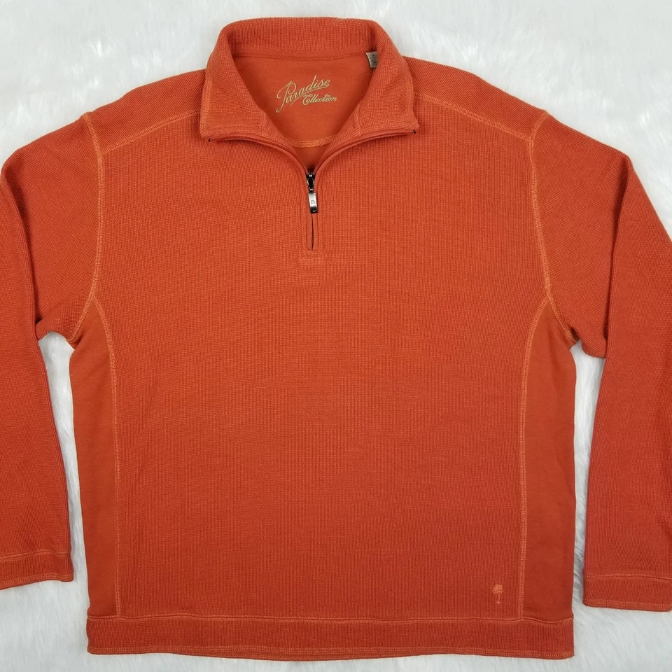 Paradise Collection Men's Orange 1/4 Zip Sweater Size M - Image 4 of 4