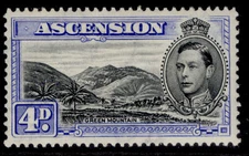 ASCENSION GVI SG42d, 4d black & ultramarine, M MINT.