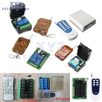DC 12V 1/2/4//6/8/12/15 Channel Wireless RF Remote Control Transmitter Receiver
