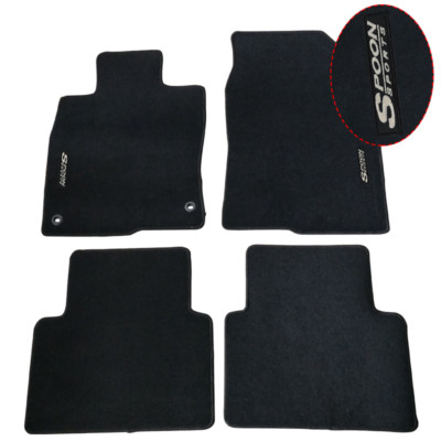 For 16-21 Honda Civic 4Dr 2Dr Black Nylon Floor Mat Carpet  Non Slip w/ spoon