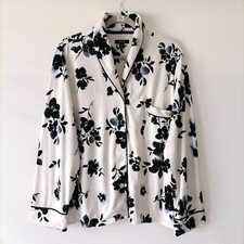 Simply Vera Vera Wang Womens White Black Cozy Floral Sleepshirt Size PXL