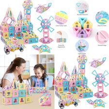 136 PC Building Magnetic Tiles Toys Toddler Creativity Learning STEM Blocks Set