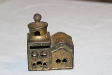 Antique AC Williams Cast Iron Building House Mosque Figural Bank Original Paint