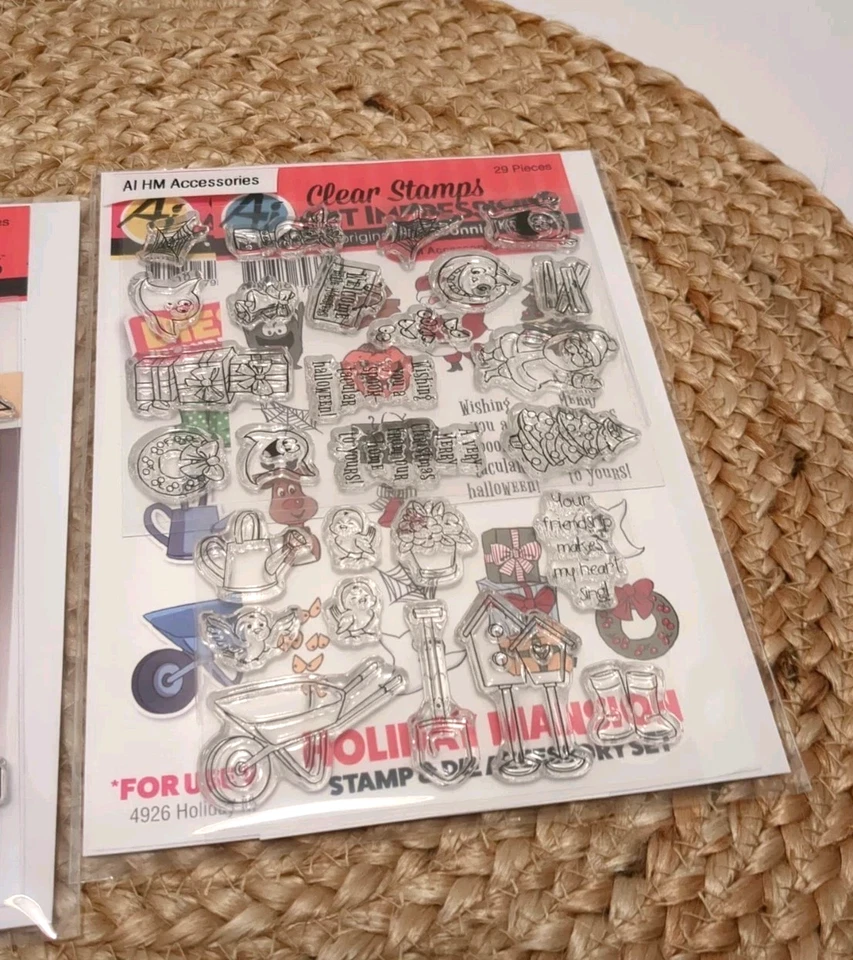 Impresiones artísticas estampillas transparentes / troqueles mansión de vacaciones + accesorios corona de Santa Foto 2 de 3