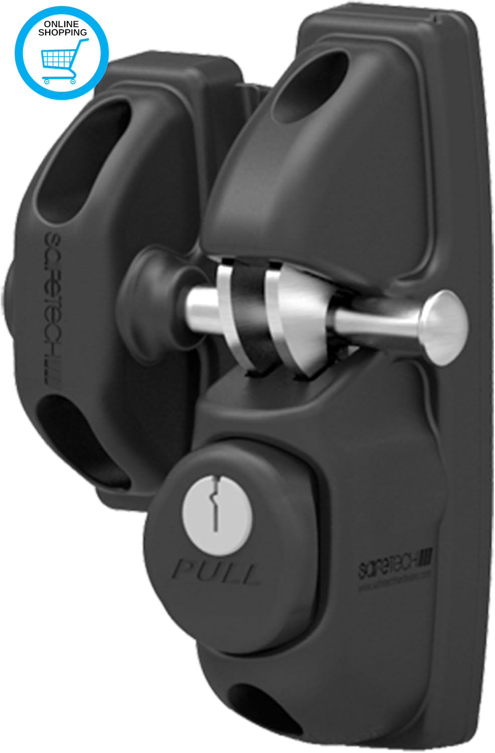 Single Sided Key Lockable Gravity Gate Latch with 2 Independent Latching Hooks f
