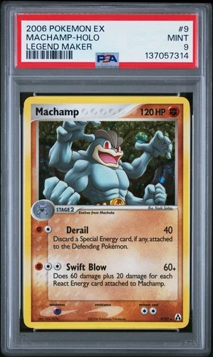 2006 POKEMON EX LEGEND MAKER #9 MACHAMP-HOLO PSA 9