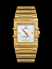 Vintage OMEGA Constellation 18K Gold Diamond Bezel Mother of Pearl Watch Needs B