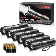 LED Flashlight 6 Pack, Tactical Flashlights High Lumens with 3 Modes, Pocket ...