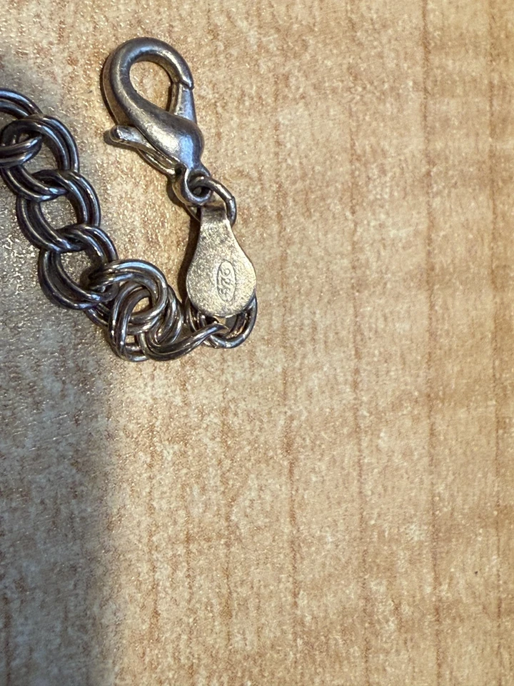 PULSERA ANTIGUA DE LEY CON DIJES + DIJES DE ESMALTE Foto 3 de 4