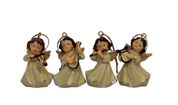 Musizierende Schutzengel 4Er Set, 5 Cm, Polyresin, Deko Figur-image