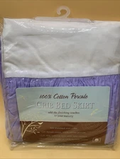 New TL Care Cribskirt Crib Bed Skirt  13.5" Long Skirt Lavender Purple 100%cottn