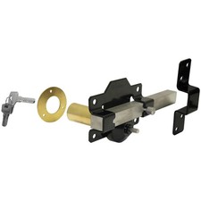 A Perry Single Locking Long Throw Gate Lock 50mm - Garden Gate Outdoor Bolt