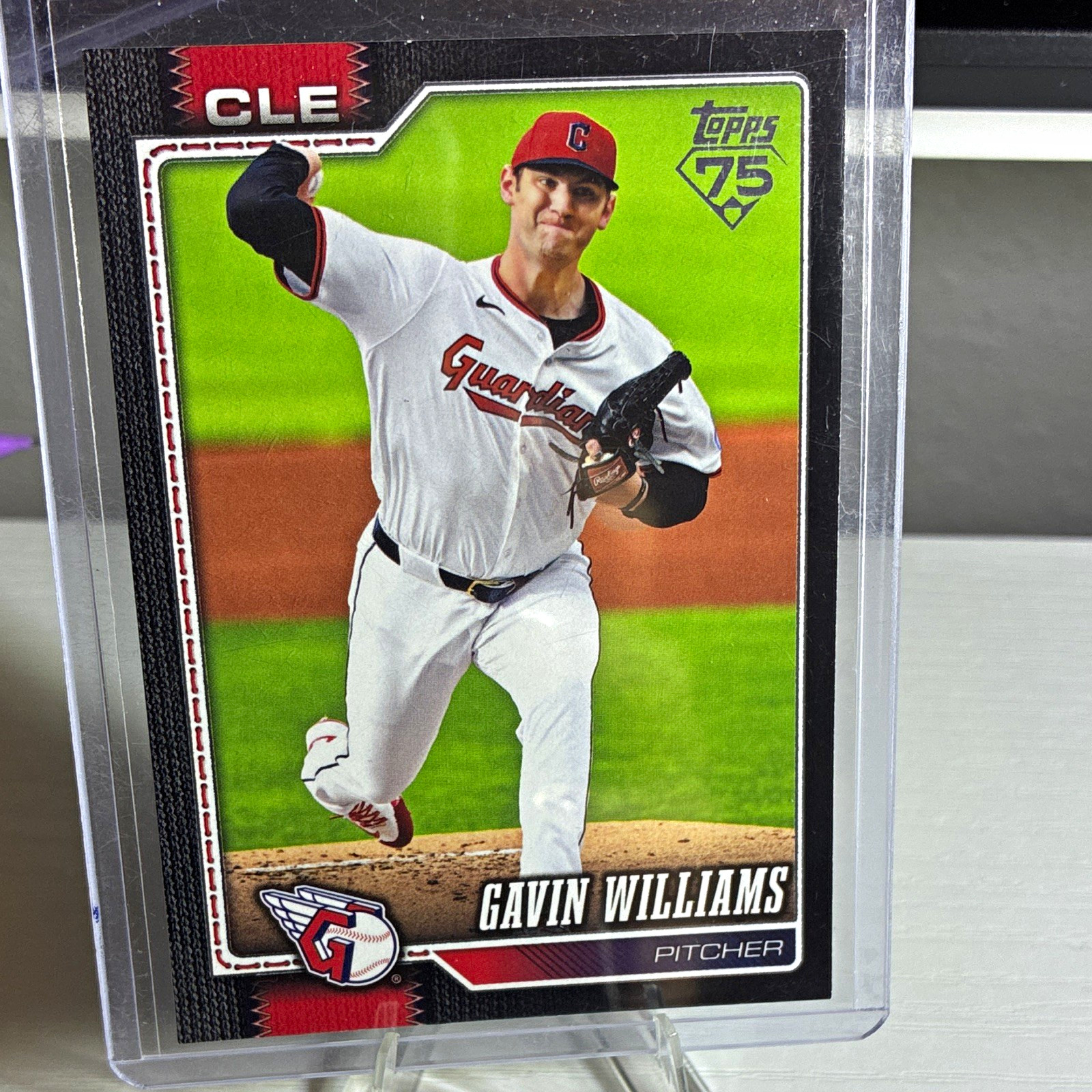 Topps 2026 Series 1 Gavin Williams #254 Black /75 Topps 75 Guardians