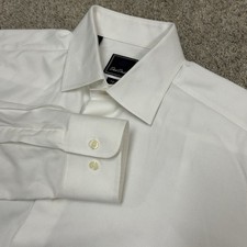 David Donahue Dress Shirt Mens 16.5 34/35 Sold White Button Up Long Sleeve