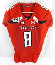 2019 Texas Tech Red Raiders TJ Vasher #8 Game Used Red Jersey 150 Patch NP R 5